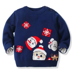 Pull De Noël Enfant Bleu Marine