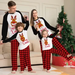 Pyjama De Noël Famille : Tête De Renne