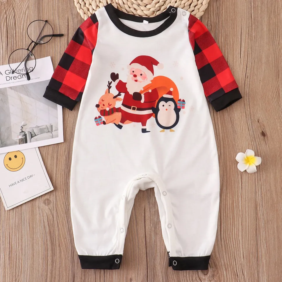 Pyjamas De Noël Famille Motif Père Noël