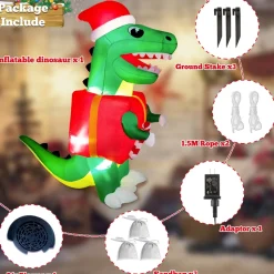Structure De Noël Gonflable - Dinosaure De Noël