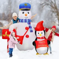 Structure De Noël Gonflable - Bonhomme De Neige Facteur