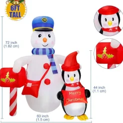 Structure De Noël Gonflable - Bonhomme De Neige Facteur