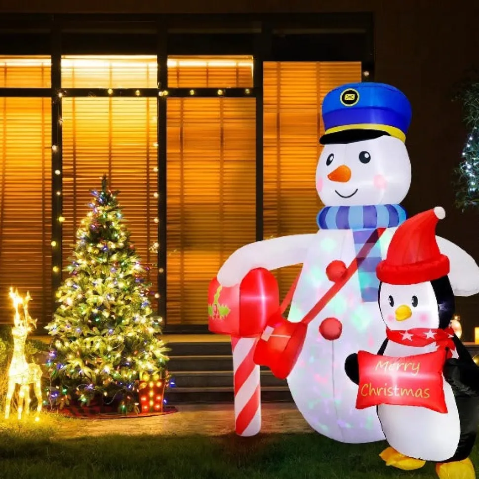 Structure De Noël Gonflable - Bonhomme De Neige Facteur