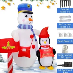 Structure De Noël Gonflable - Bonhomme De Neige Facteur