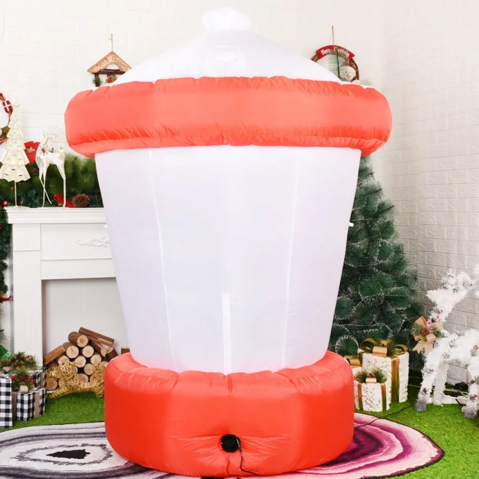 Structure De Noël Gonflable : Manège Enneigé Avec Père Noël Sapin Bonhomme De Neige