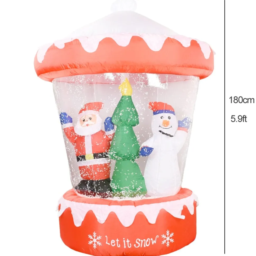 Structure De Noël Gonflable : Manège Enneigé Avec Père Noël Sapin Bonhomme De Neige