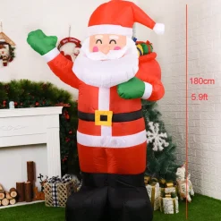 Structure De Noël Gonflable : Père Noël Avec Sa Hotte