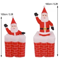 Structure De Noël Gonflable : Père Noël Sortant De La Cheminée