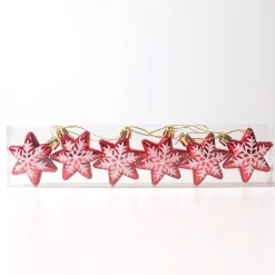 Étoile De Noël : Etoile Rouge Avec Flocons