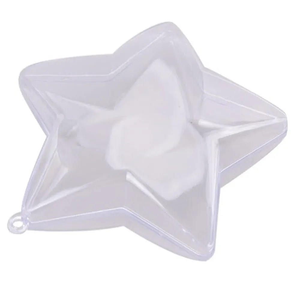 Étoile Plastique Transparent En Deux Parties - étoile à 5 Branches