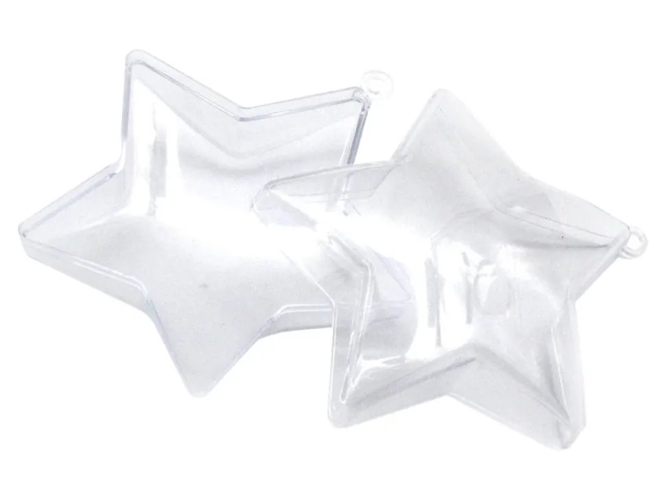 Étoile Plastique Transparent En Deux Parties - étoile à 5 Branches