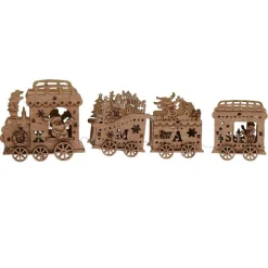 Train Lumineux Bois Sculpté